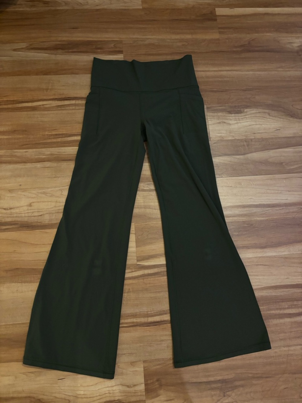 Athleta Wide-Leg High-Rise Leggings in Dark Green